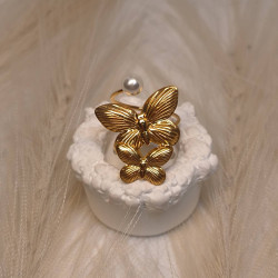 EVAMON BUTTERFLY PEARL RING